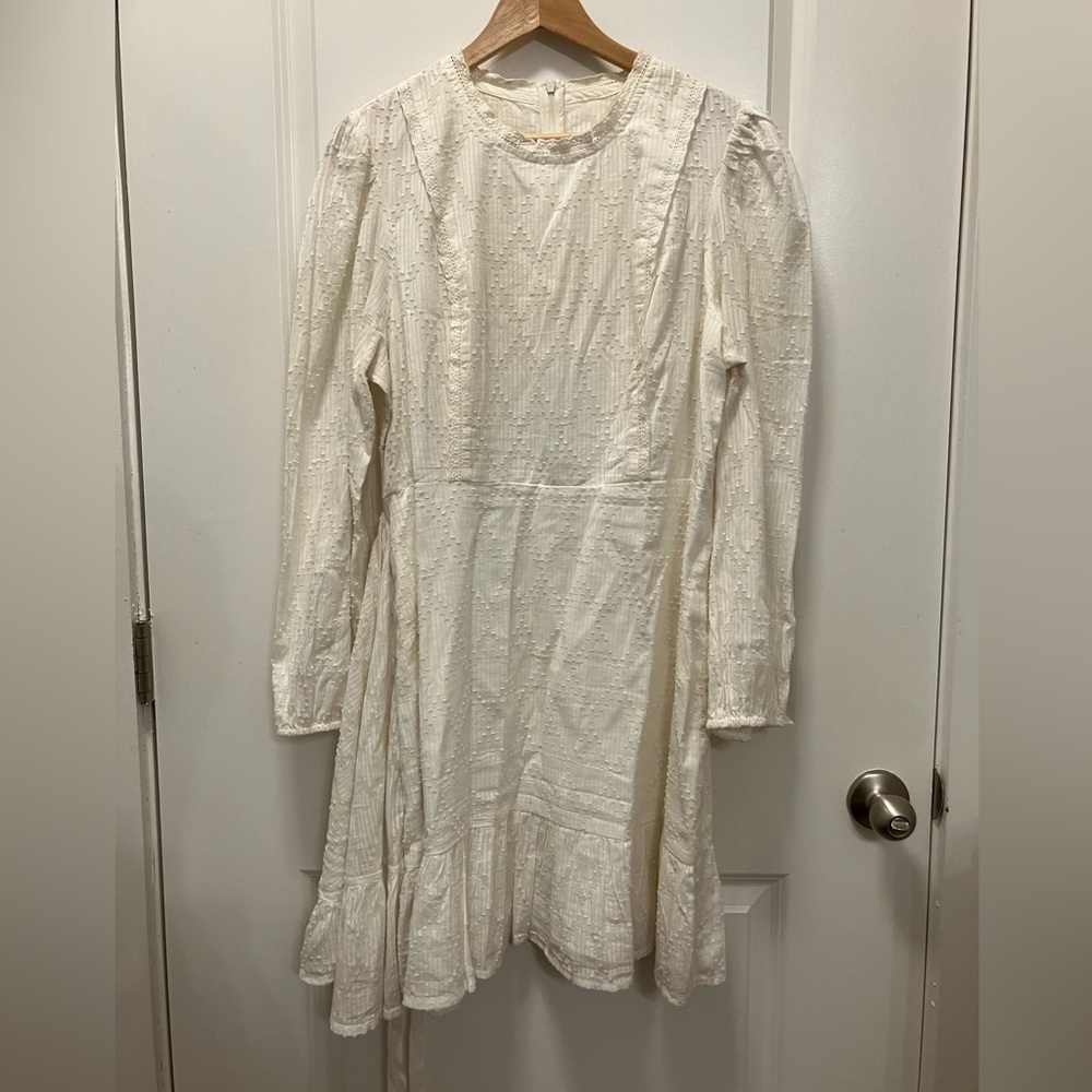 JCREW 100% Cotton long sleeve midi dress with wrap feature
